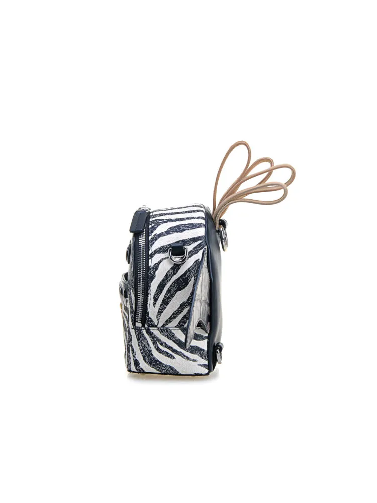 Little Mons Jacquard with Leather Backpack