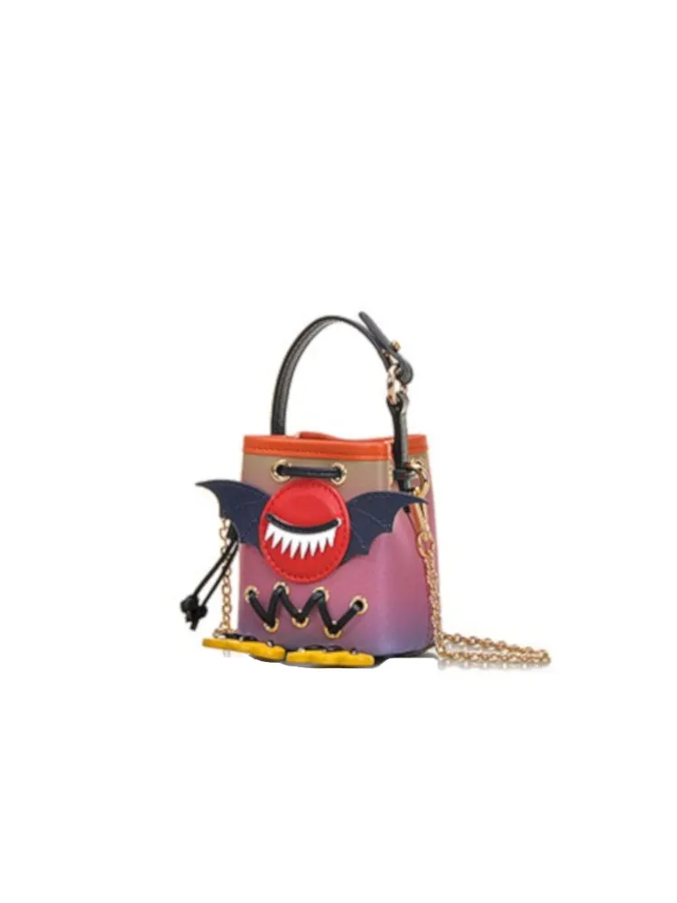 Little Mons Leather with Jacquard Mini Handbag