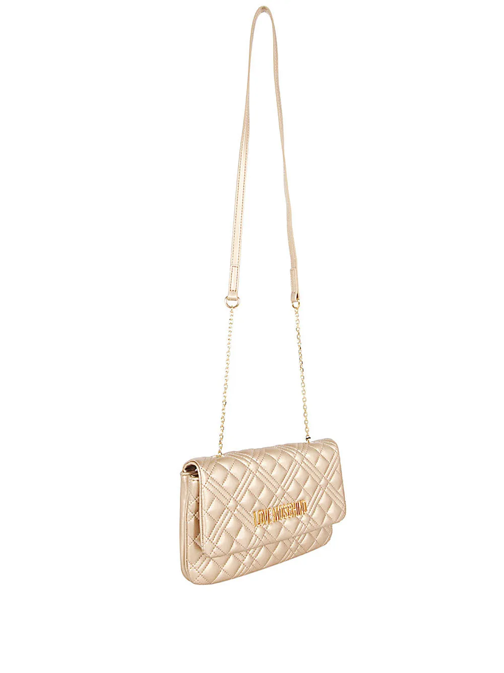 Love Moschino Logo Plaque Quilted Crossbody Bag