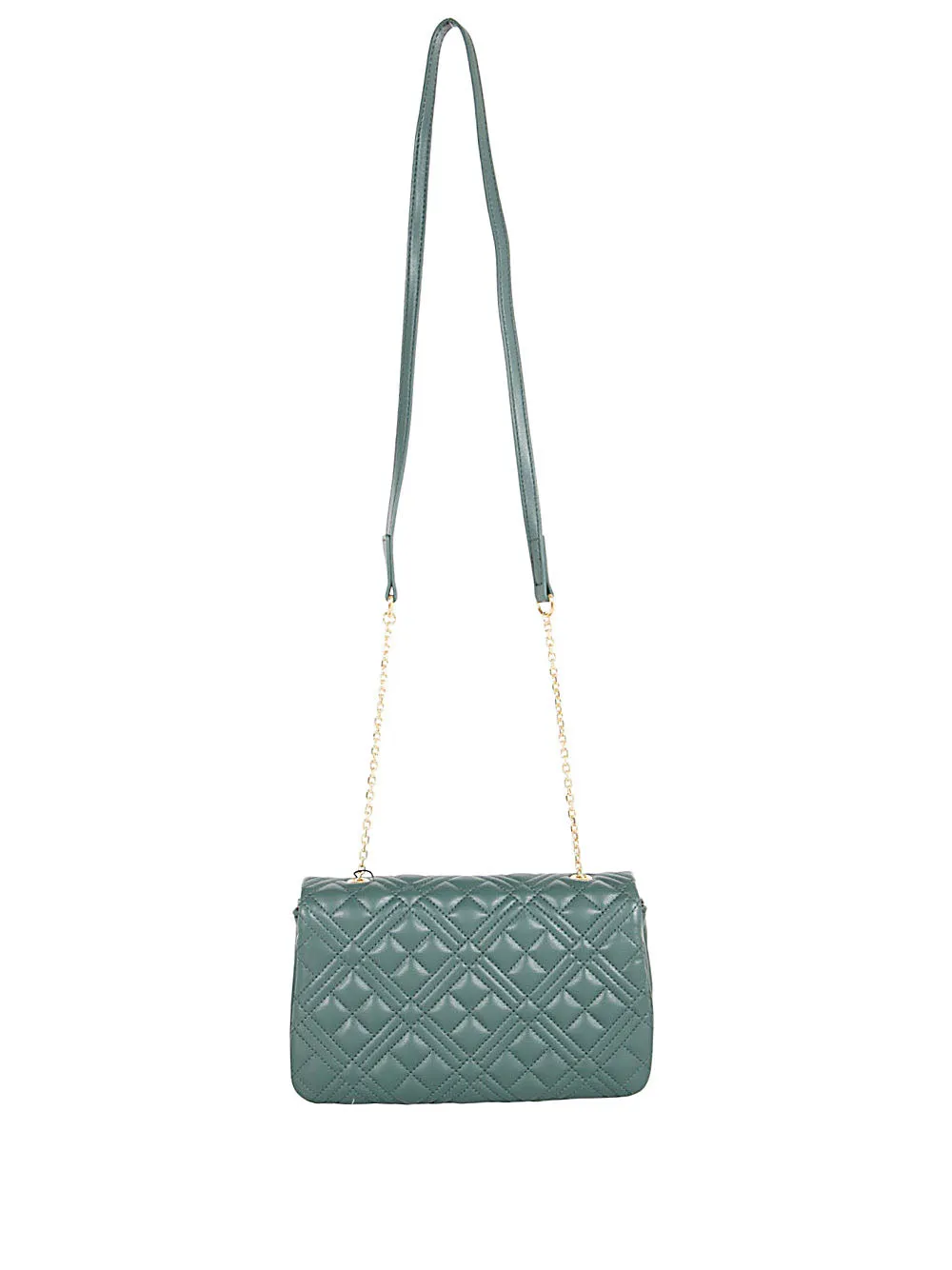 Love Moschino Logo Plaque Quilted Crossbody Bag