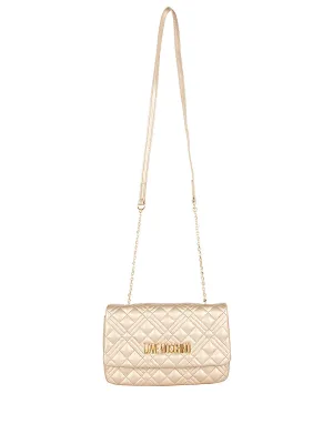 Love Moschino Logo Plaque Quilted Crossbody Bag