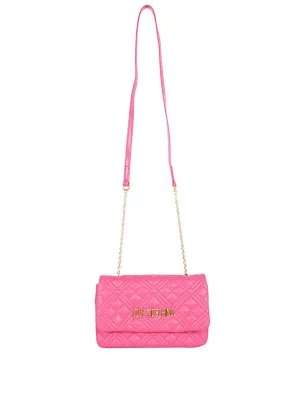 Love Moschino Logo Plaque Quilted Crossbody Bag