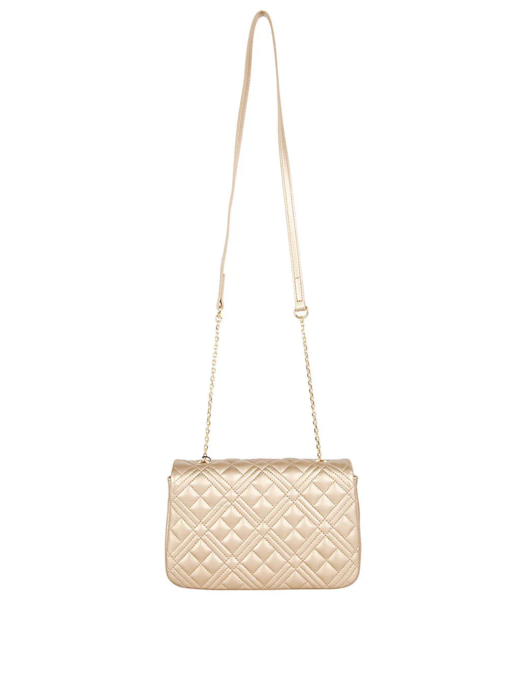 Love Moschino Logo Plaque Quilted Crossbody Bag
