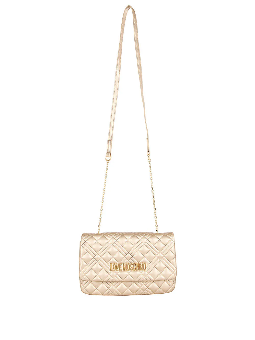 Love Moschino Logo Plaque Quilted Crossbody Bag