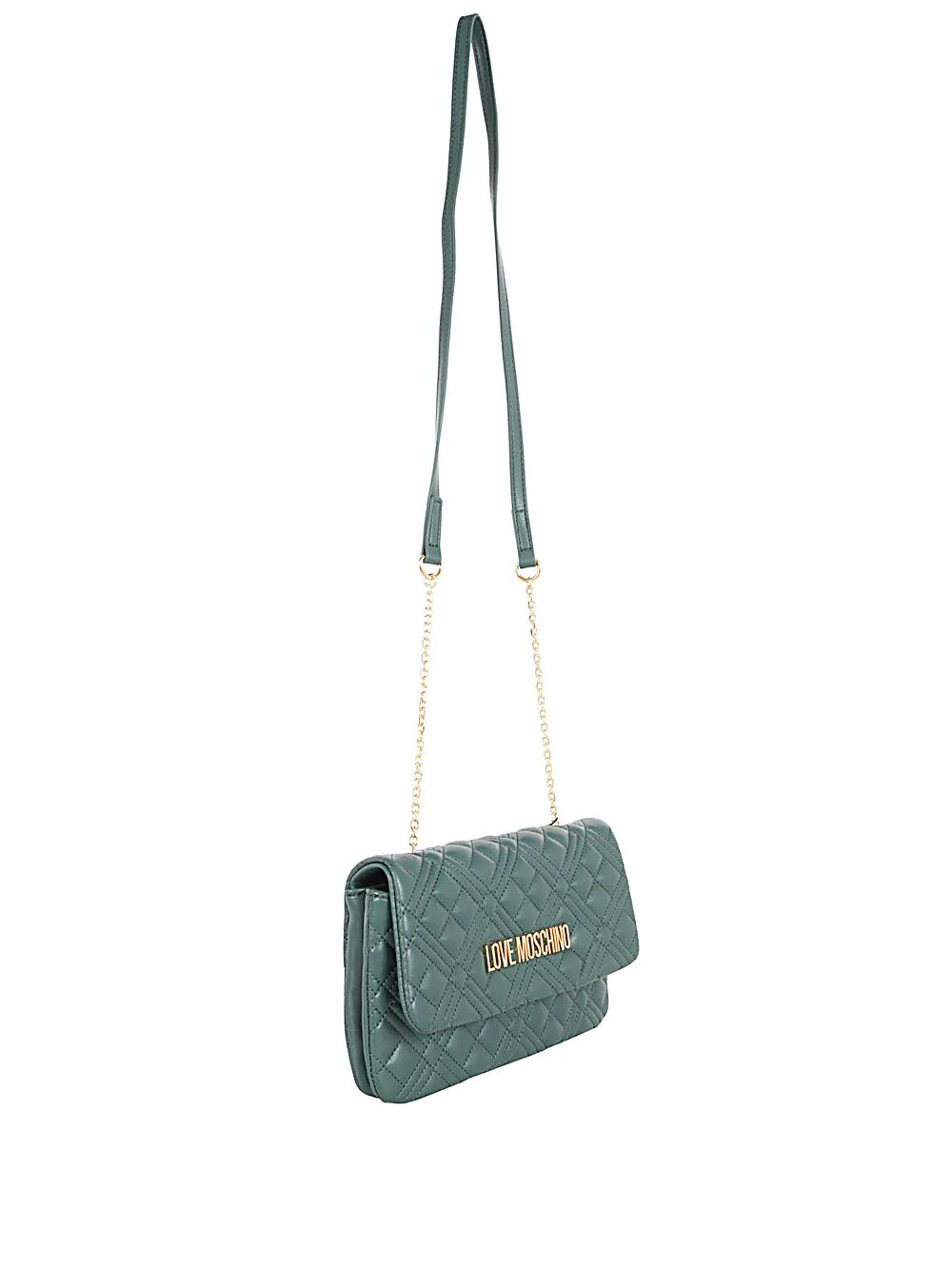 Love Moschino Logo Plaque Quilted Crossbody Bag