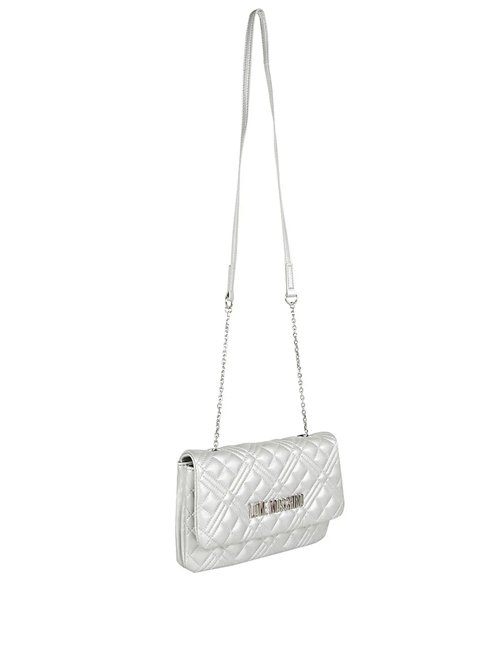 Love Moschino Logo Plaque Quilted Crossbody Bag