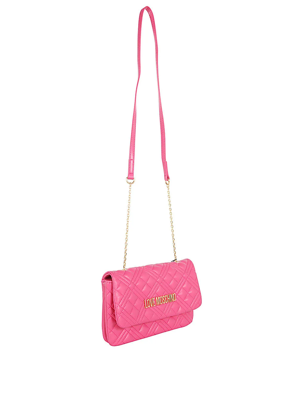 Love Moschino Logo Plaque Quilted Crossbody Bag