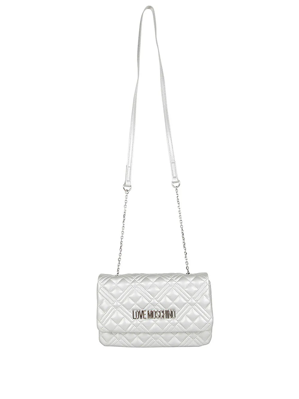Love Moschino Logo Plaque Quilted Crossbody Bag