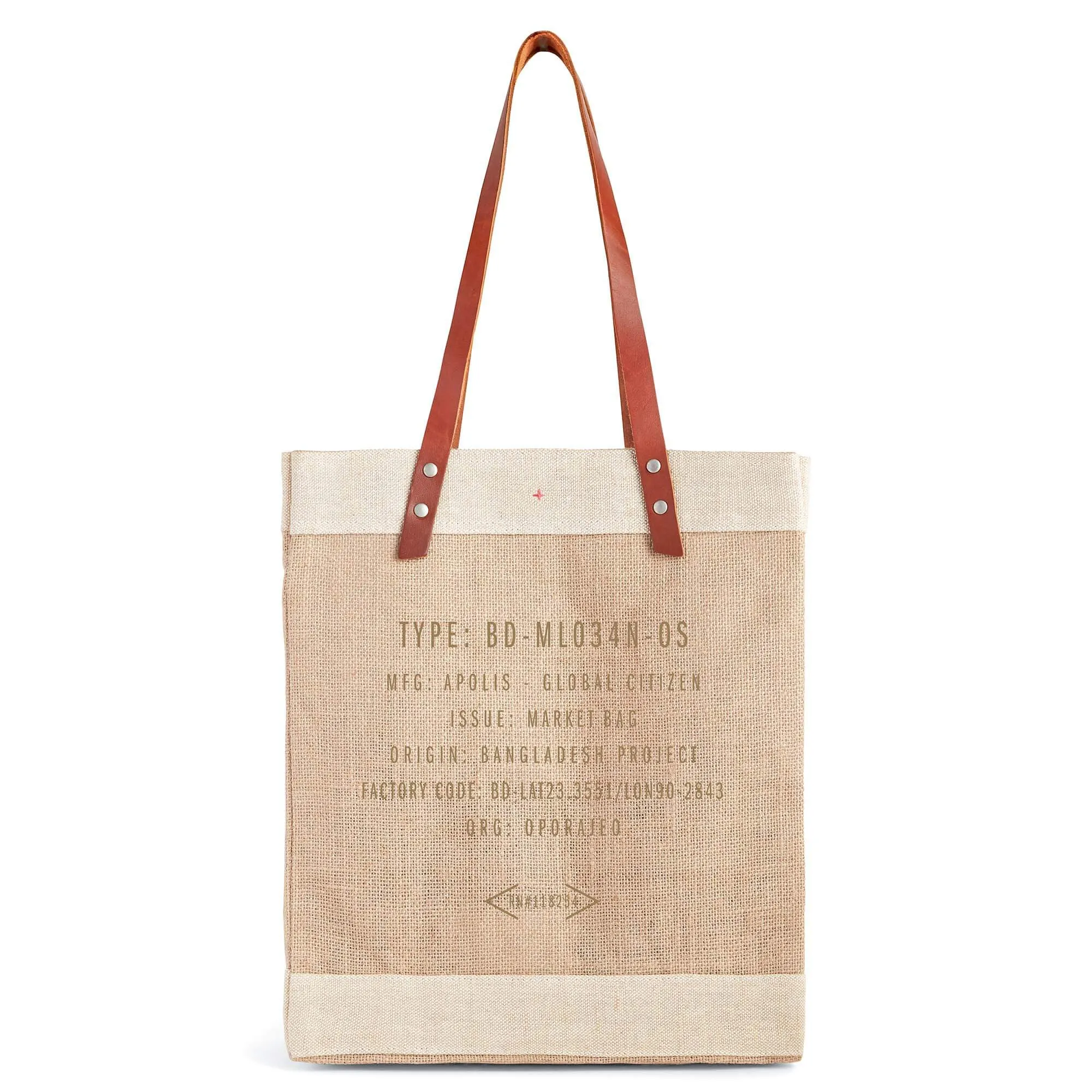 Market Tote in Natural Gold Foil