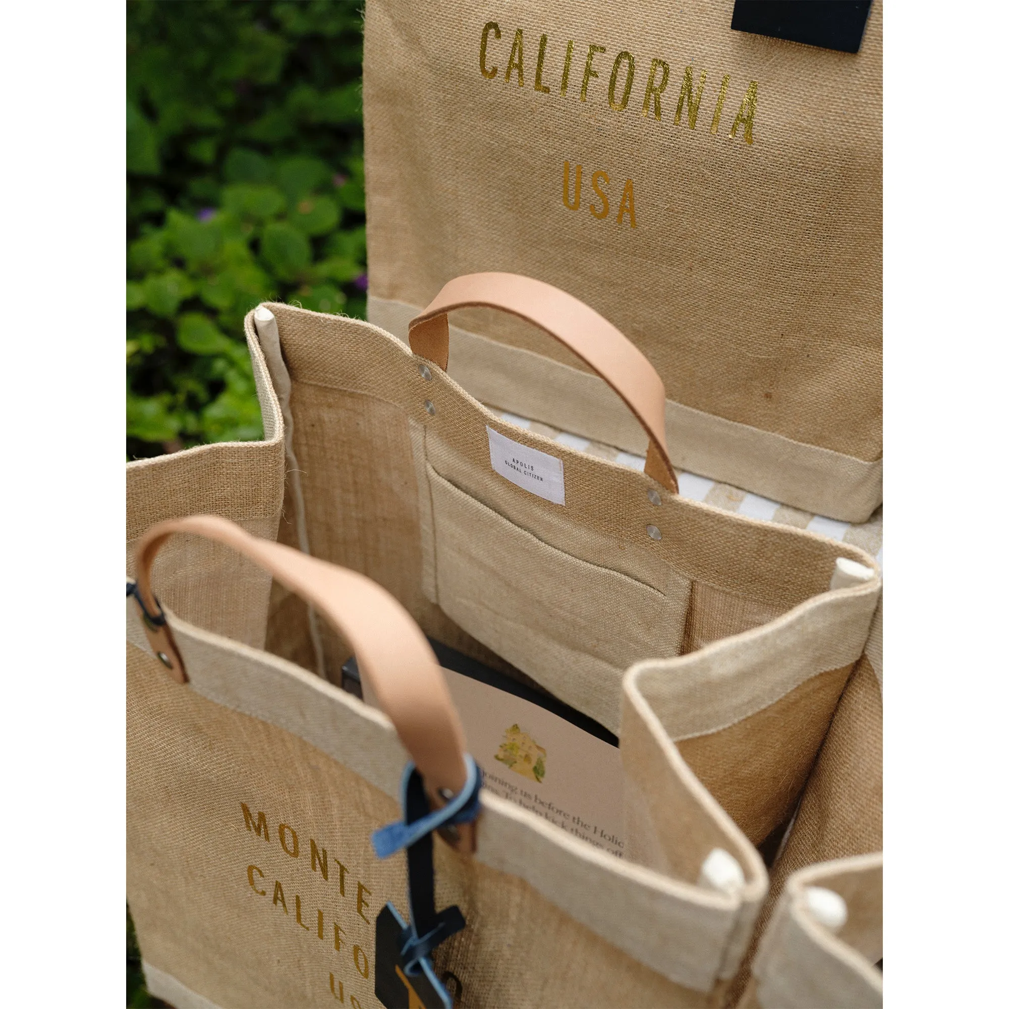 Market Tote in Natural Gold Foil