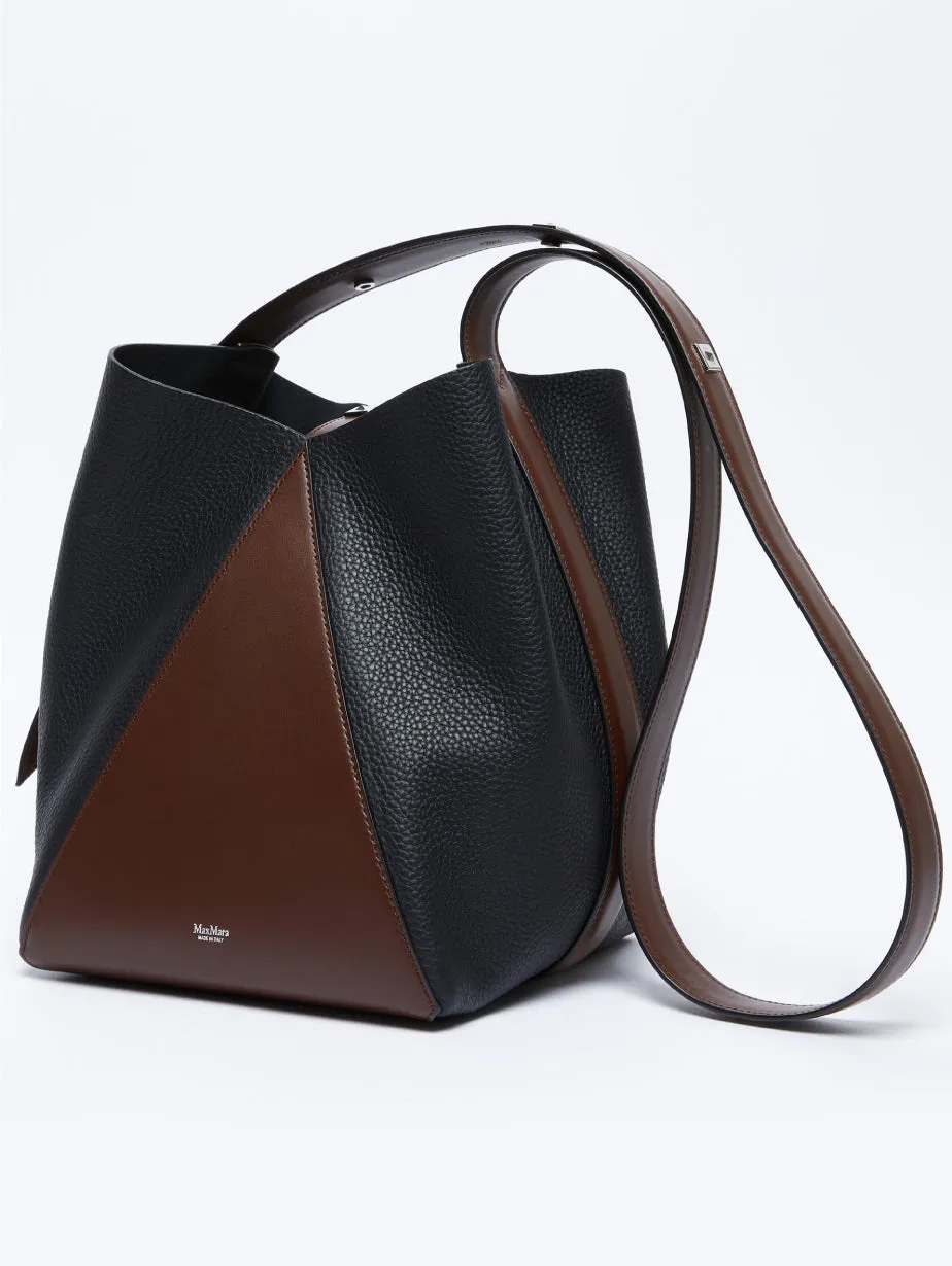 Medium Bucket Bag in Leather Deer Print Hazelnut