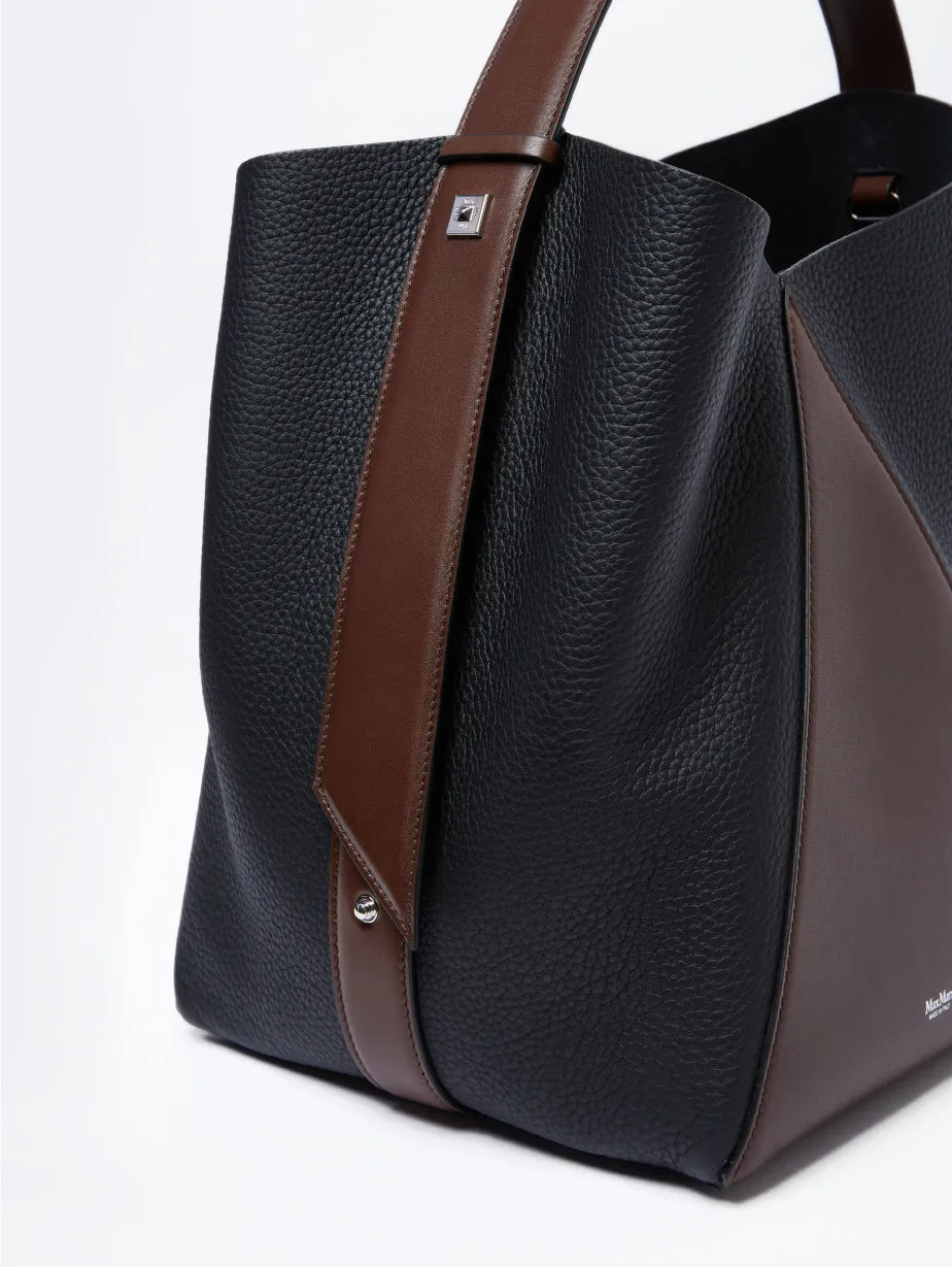 Medium Bucket Bag in Leather Deer Print Hazelnut