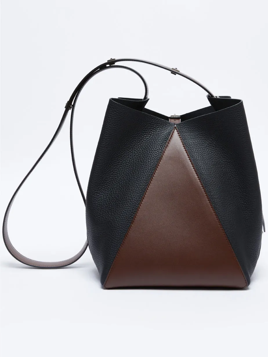 Medium Bucket Bag in Leather Deer Print Hazelnut