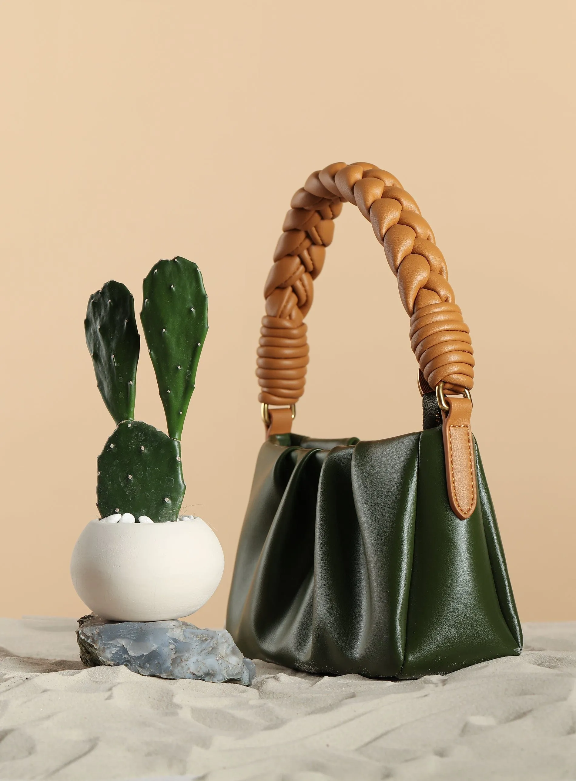 Melody Mini Cactus Leather Bag | Green