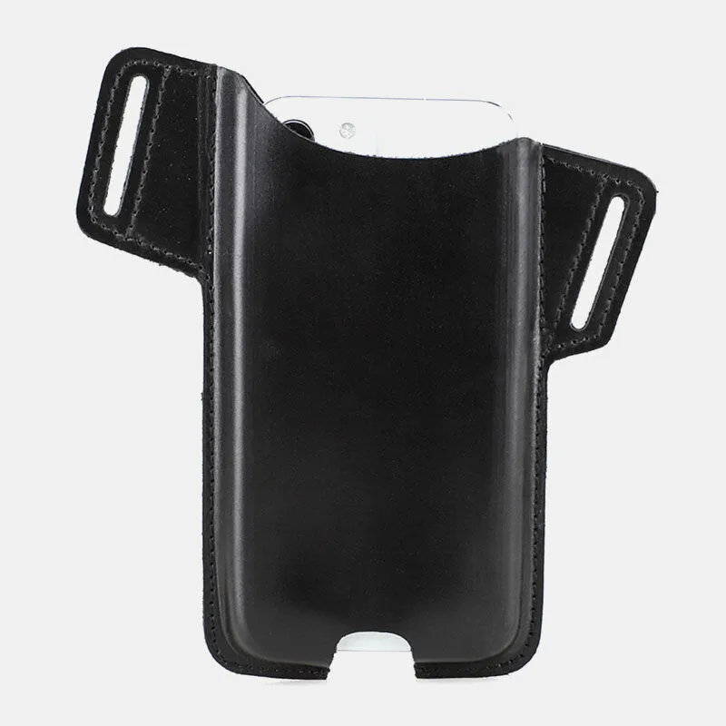 Men Genuine Leather Cow Leather EDC 6.5 Inch Phone Bag Waist Bag Sling Bag