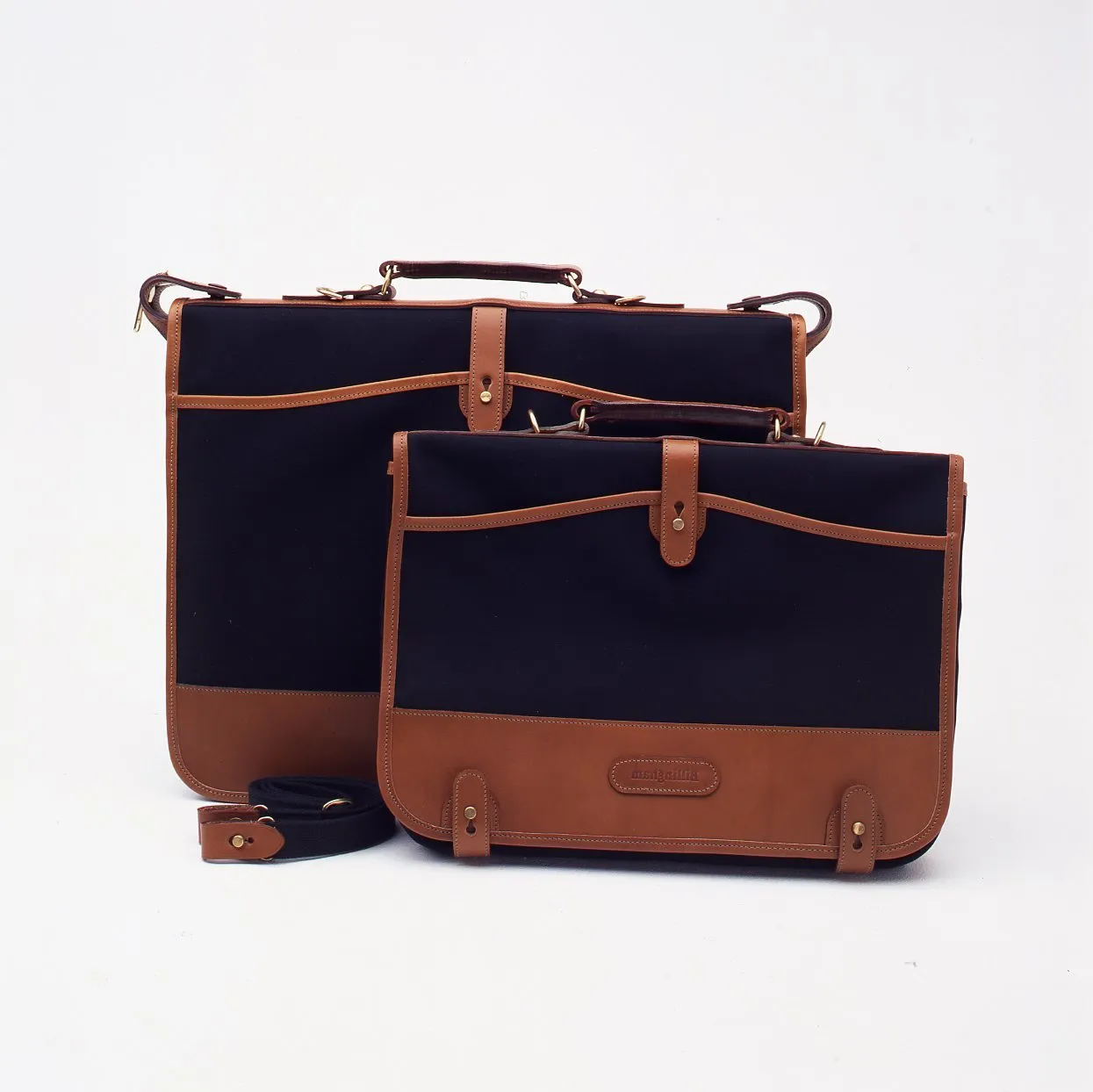 Metro Range - Metro A3 Folio / Black Canvas / Tan Leather