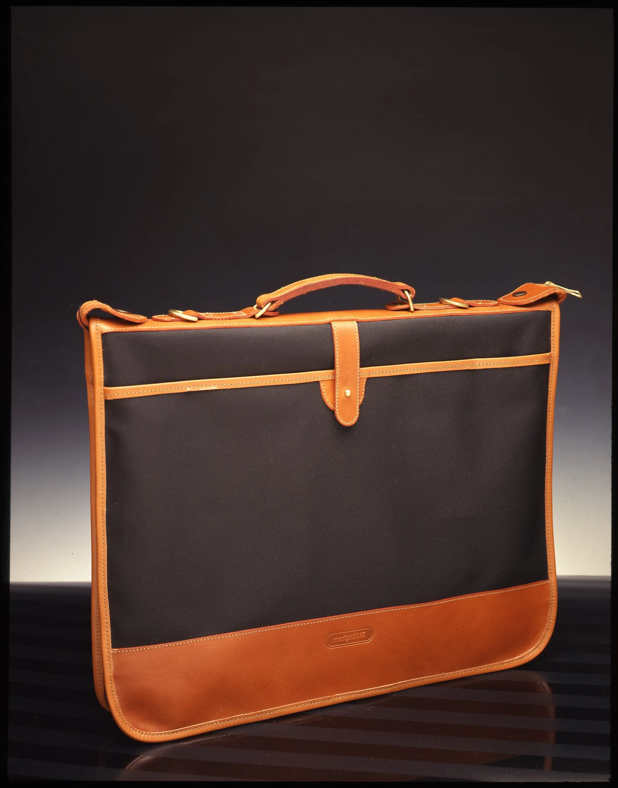 Metro Range - Metro A3 Folio / Black Canvas / Tan Leather