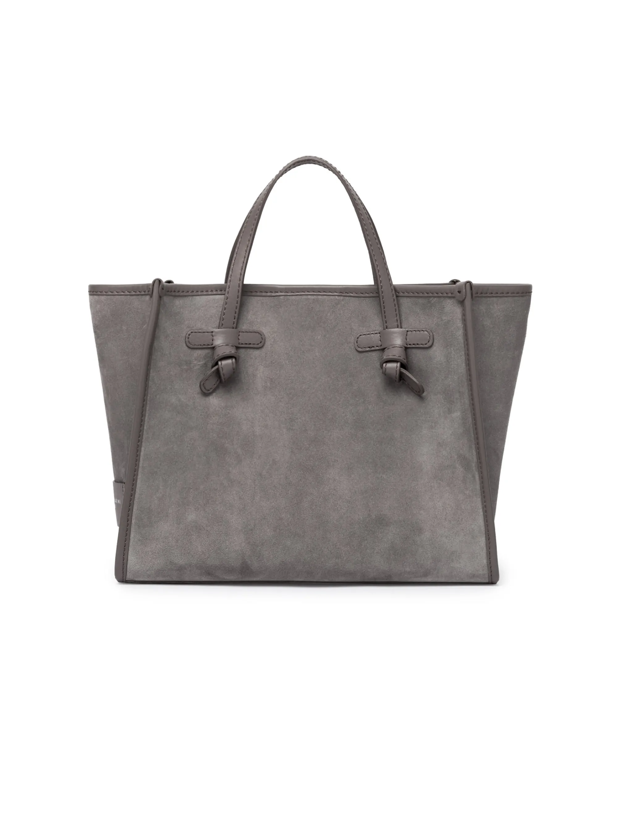Miss Marcella 32 Light Gray Suede Handbag
