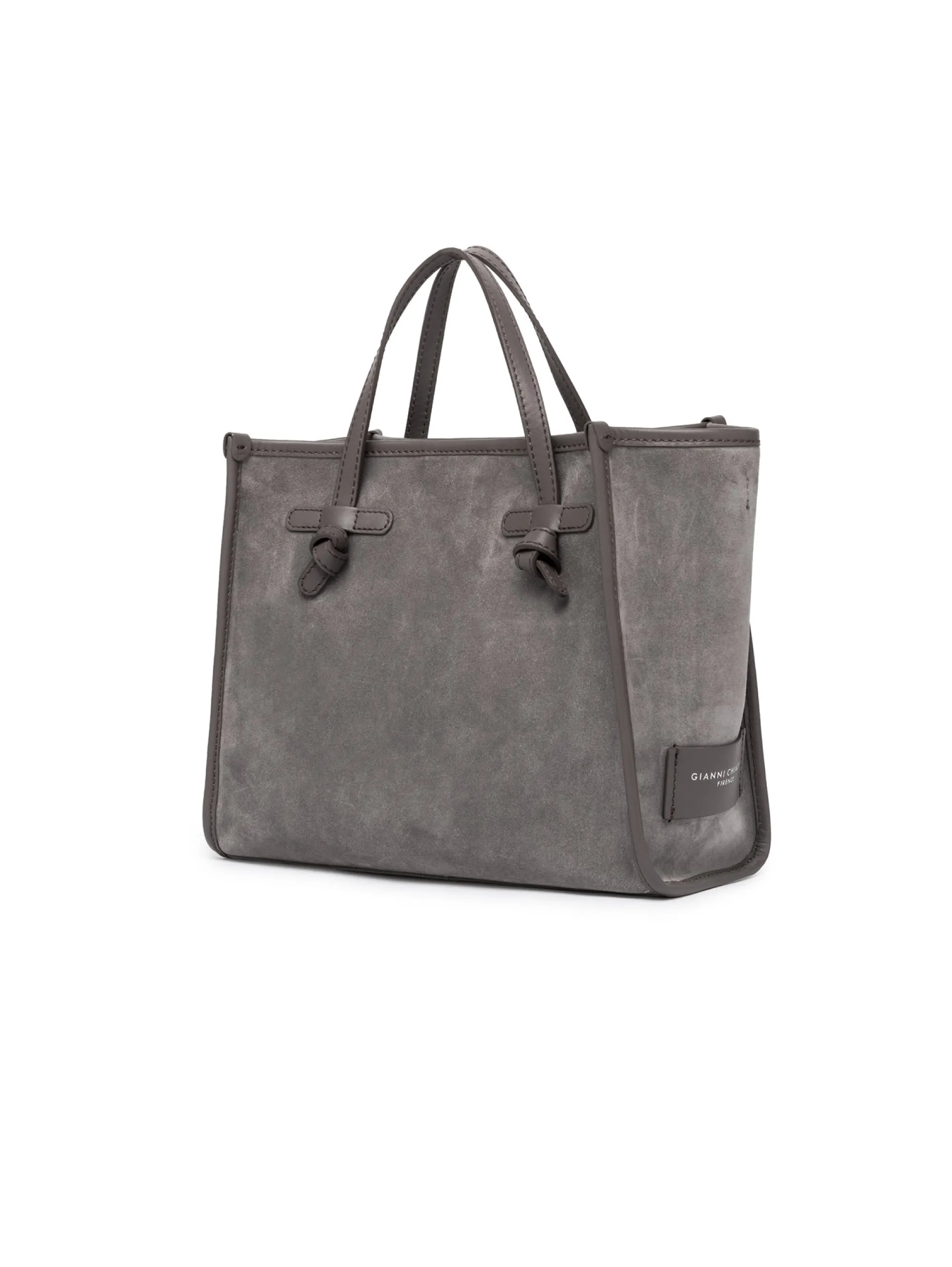 Miss Marcella 32 Light Gray Suede Handbag