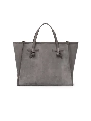 Miss Marcella 32 Light Gray Suede Handbag