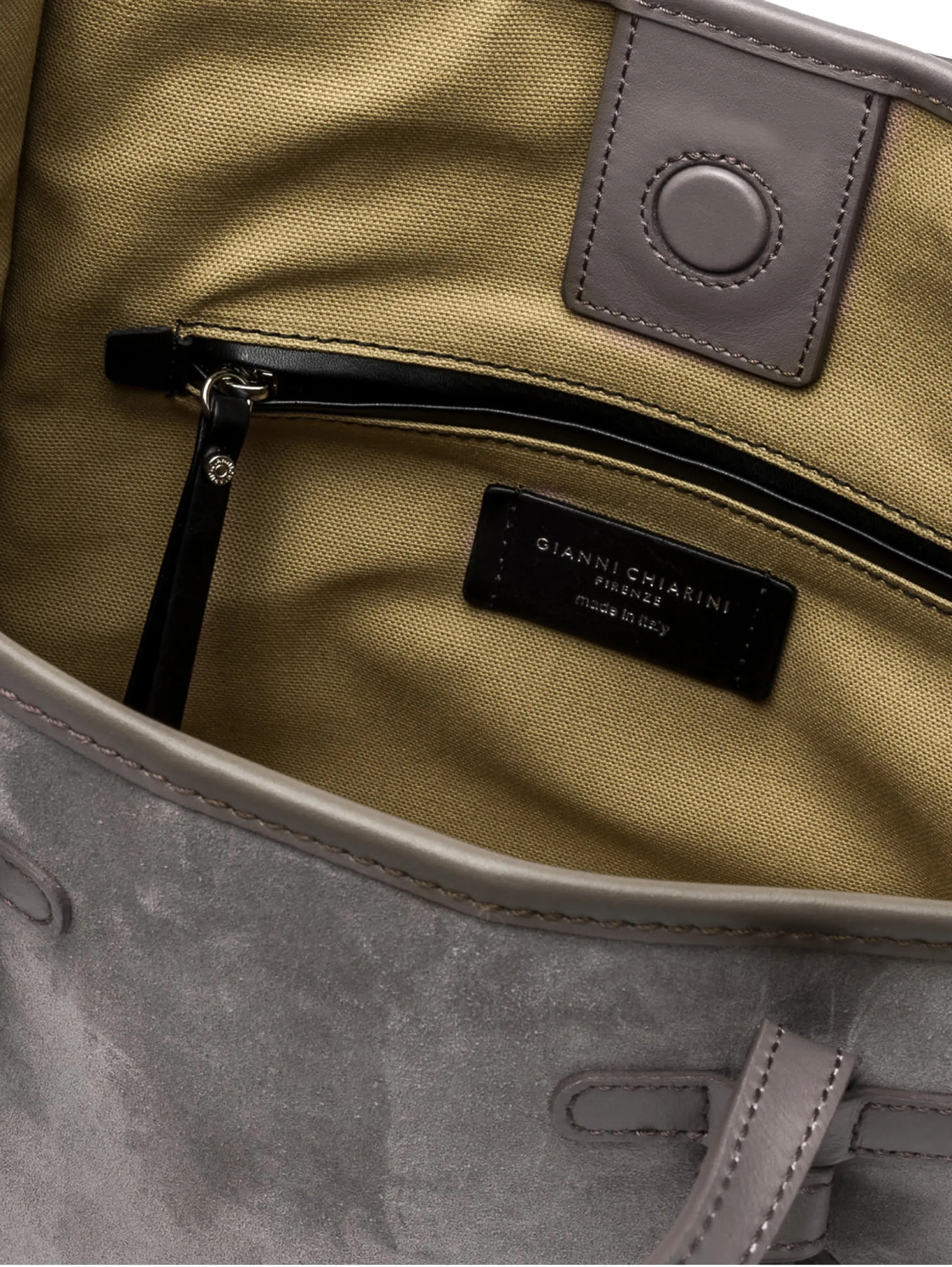 Miss Marcella 32 Light Gray Suede Handbag