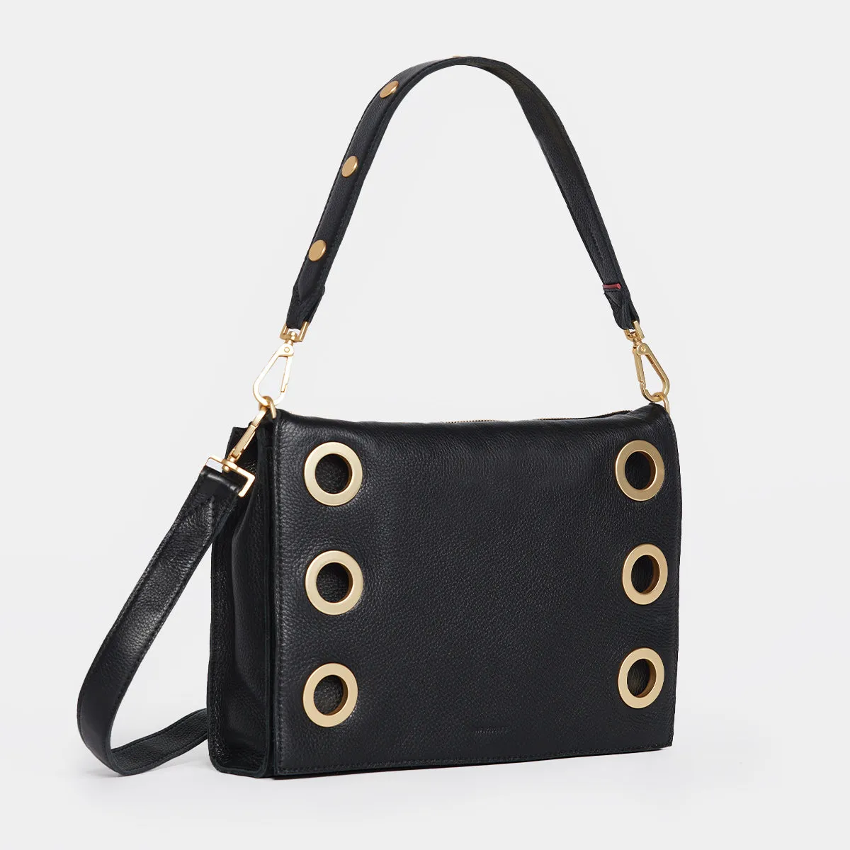 Montana Clutch | Black/Brushed Gold | Lrg