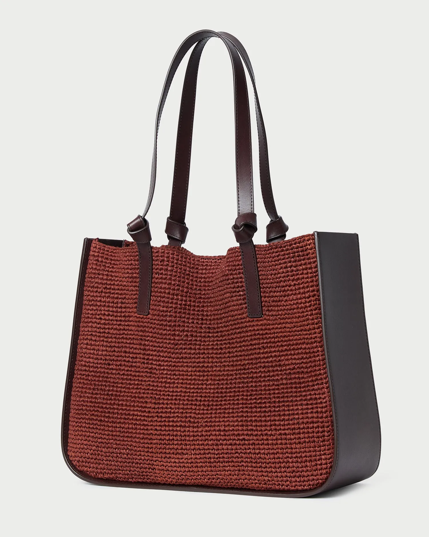 Myra Chestnut/Espresso Crochet Tote
