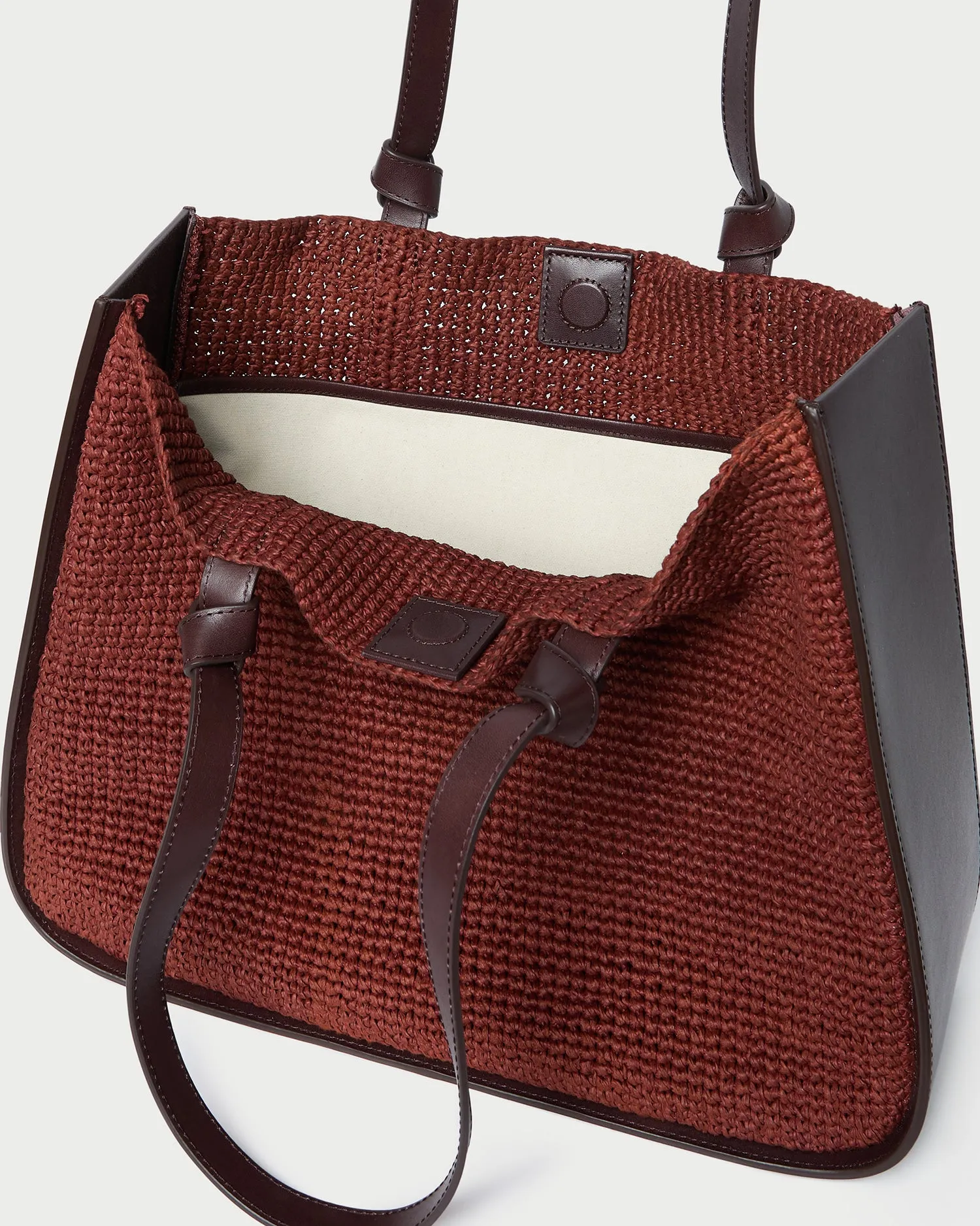 Myra Chestnut/Espresso Crochet Tote