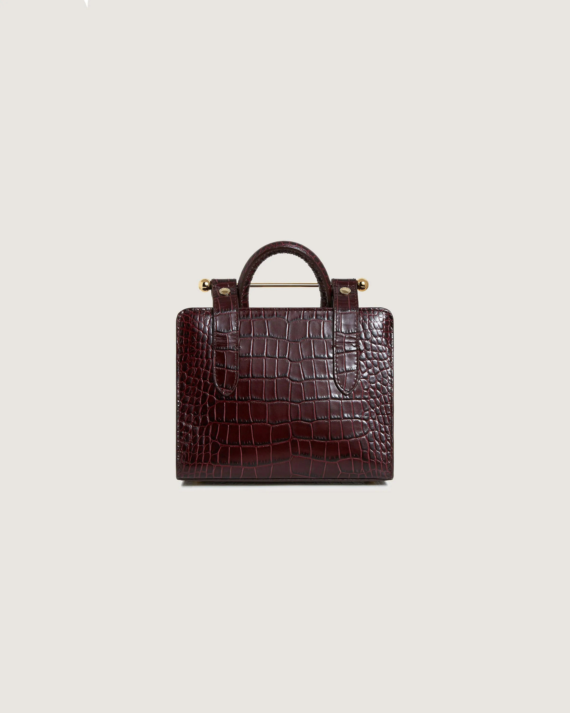 Nano Tote - Croc-Embossed Leather Burgundy