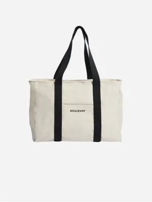 Natural Cotton Canvas Yoga Tote | Sand & Black