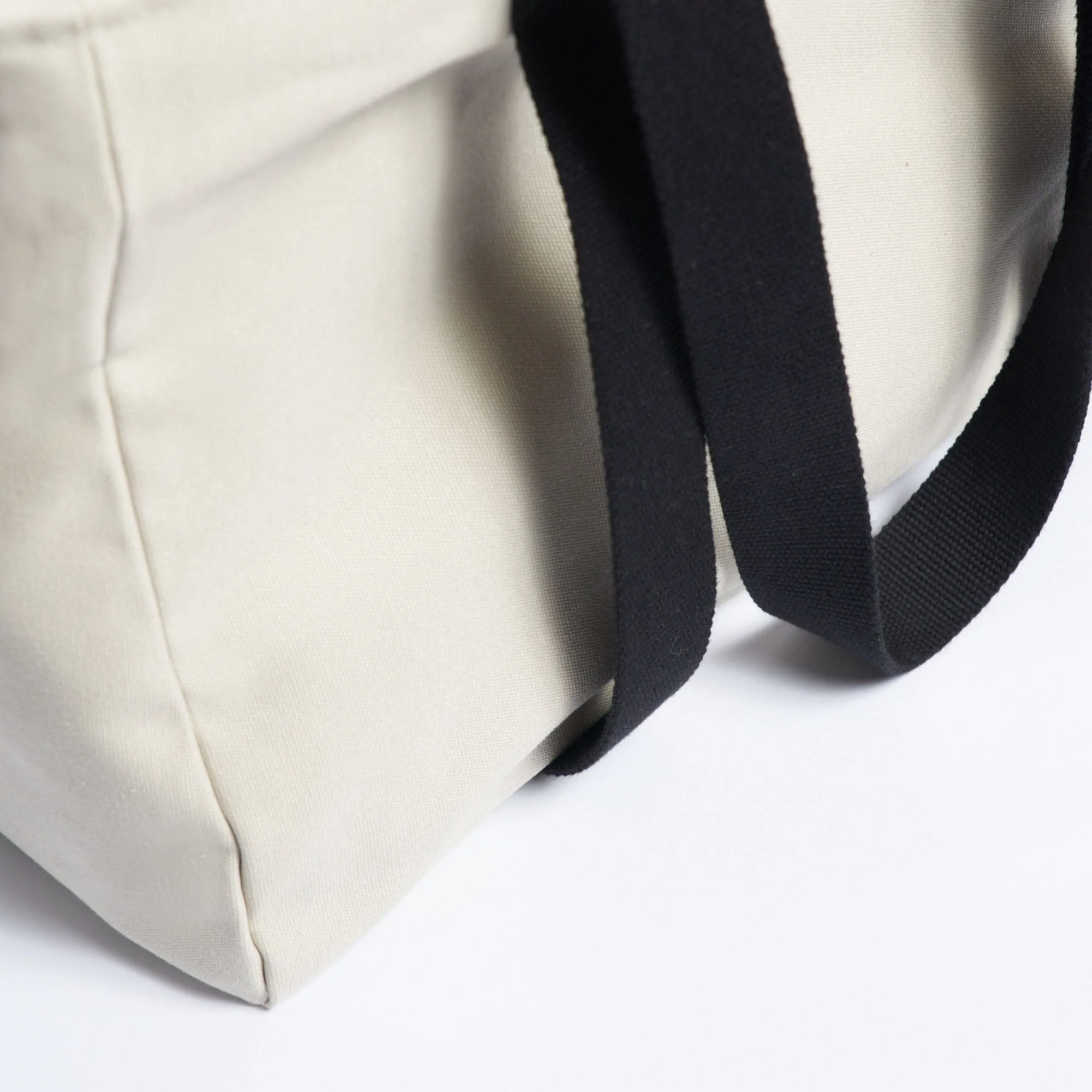 Natural Cotton Canvas Yoga Tote | Sand & Black