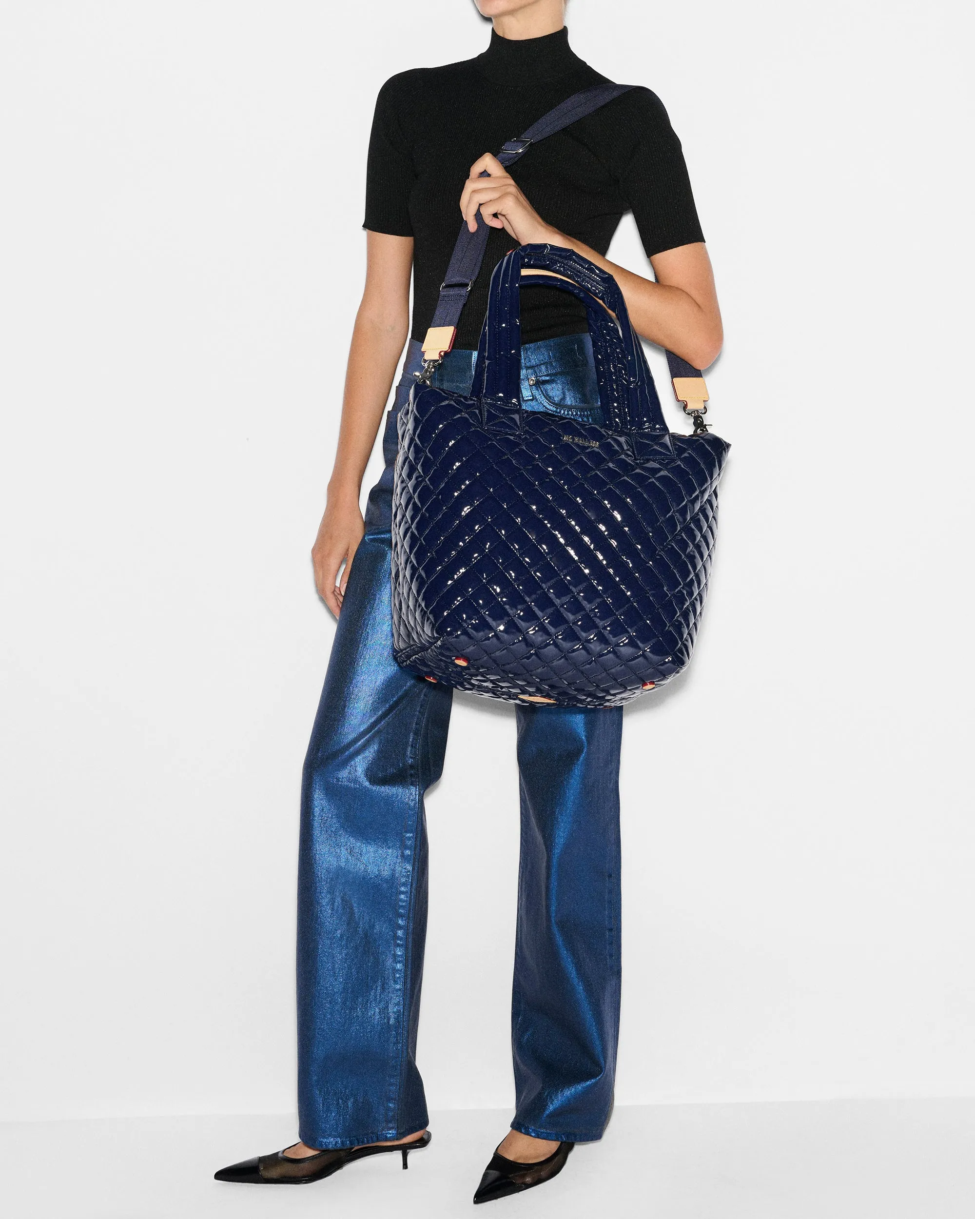 Navy Lacquer Medium Metro Tote Deluxe