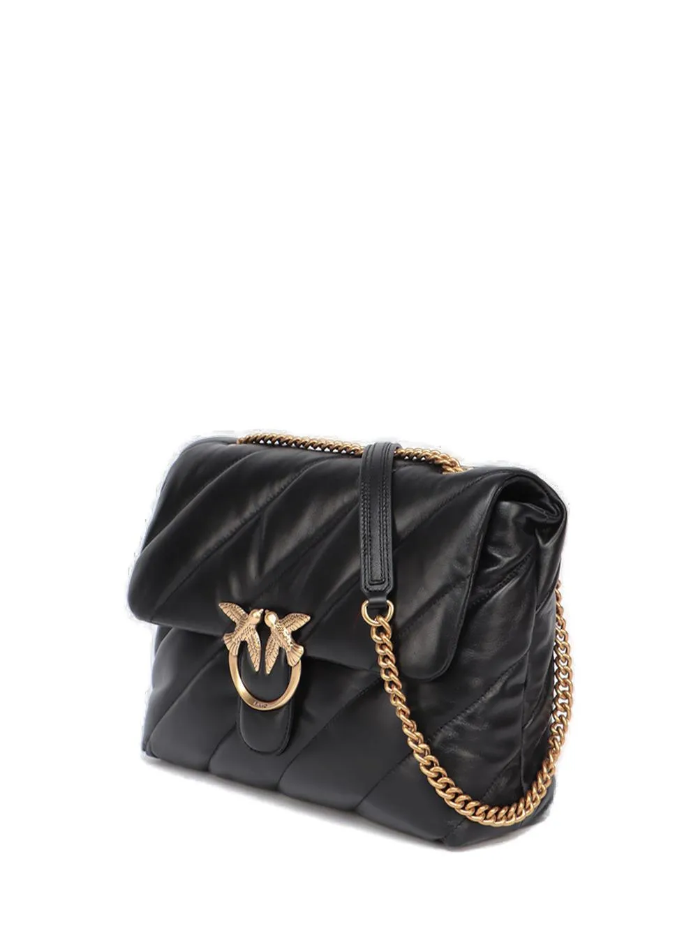 Pinko Classic Love Logo Plaque Quilted Shoulder Bag