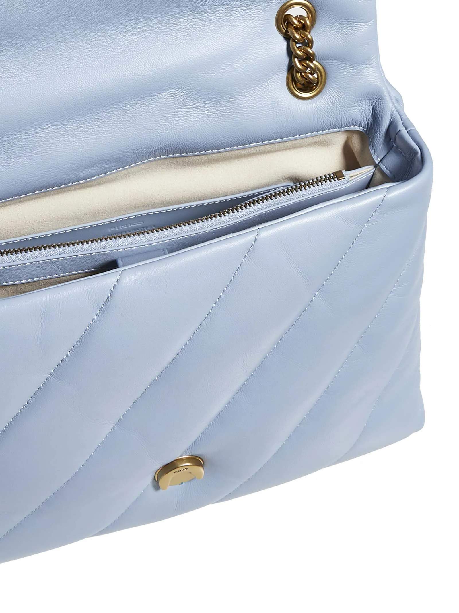 Pinko Classic Love Logo Plaque Quilted Shoulder Bag