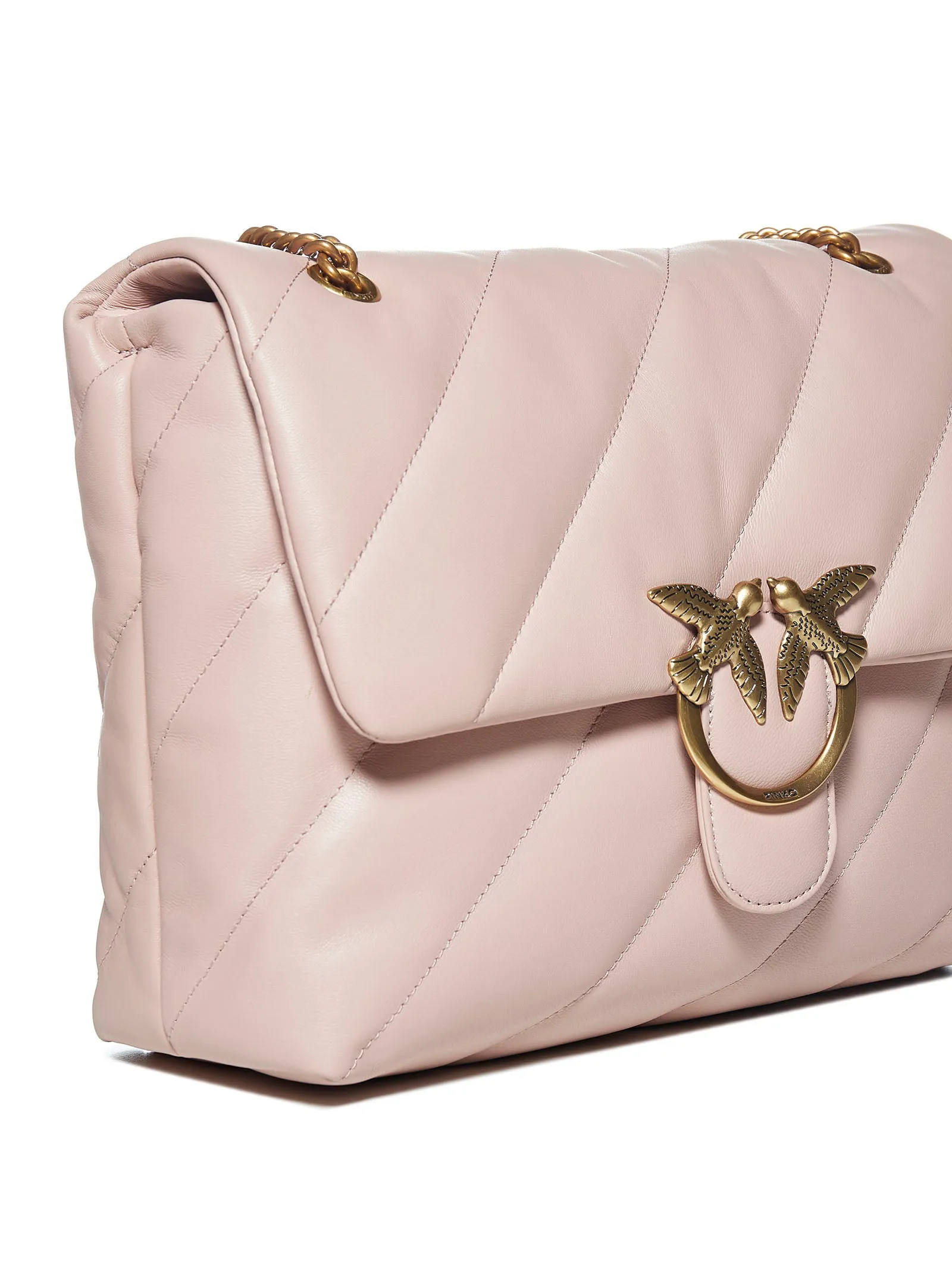 Pinko Classic Love Logo Plaque Quilted Shoulder Bag