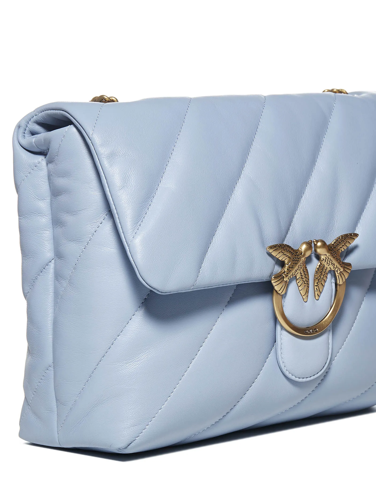 Pinko Classic Love Logo Plaque Quilted Shoulder Bag