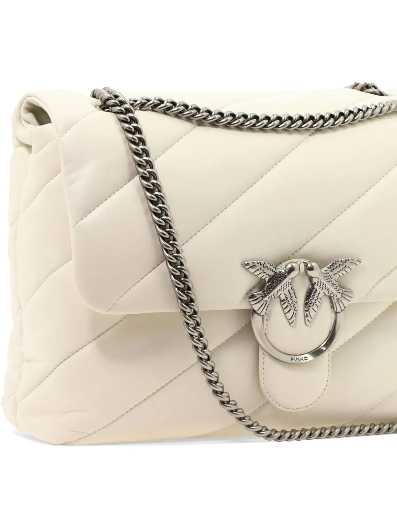 Pinko Classic Love Logo Plaque Quilted Shoulder Bag