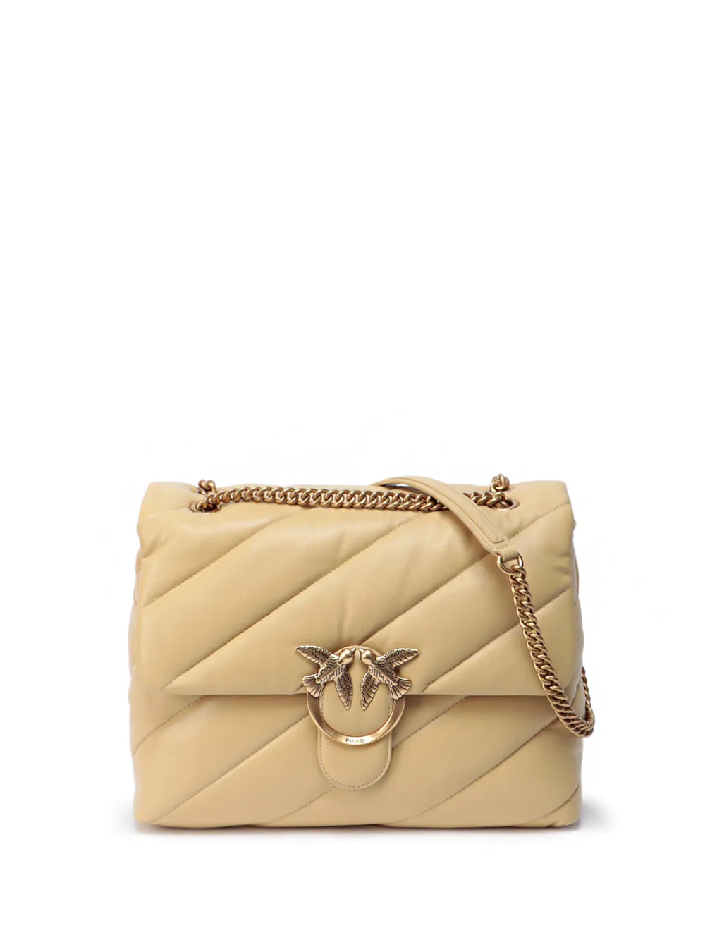 Pinko Classic Love Logo Plaque Quilted Shoulder Bag