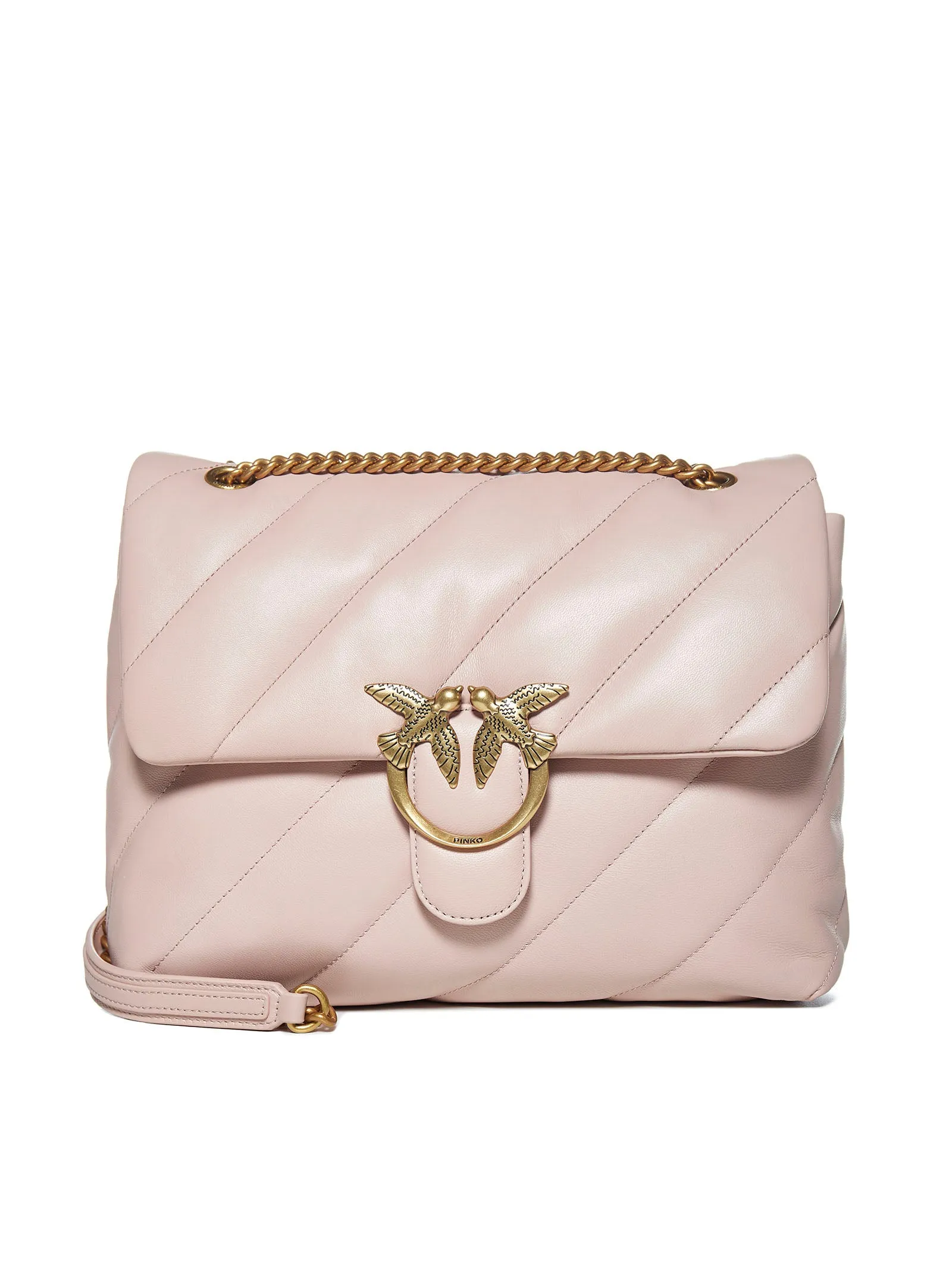 Pinko Classic Love Logo Plaque Quilted Shoulder Bag