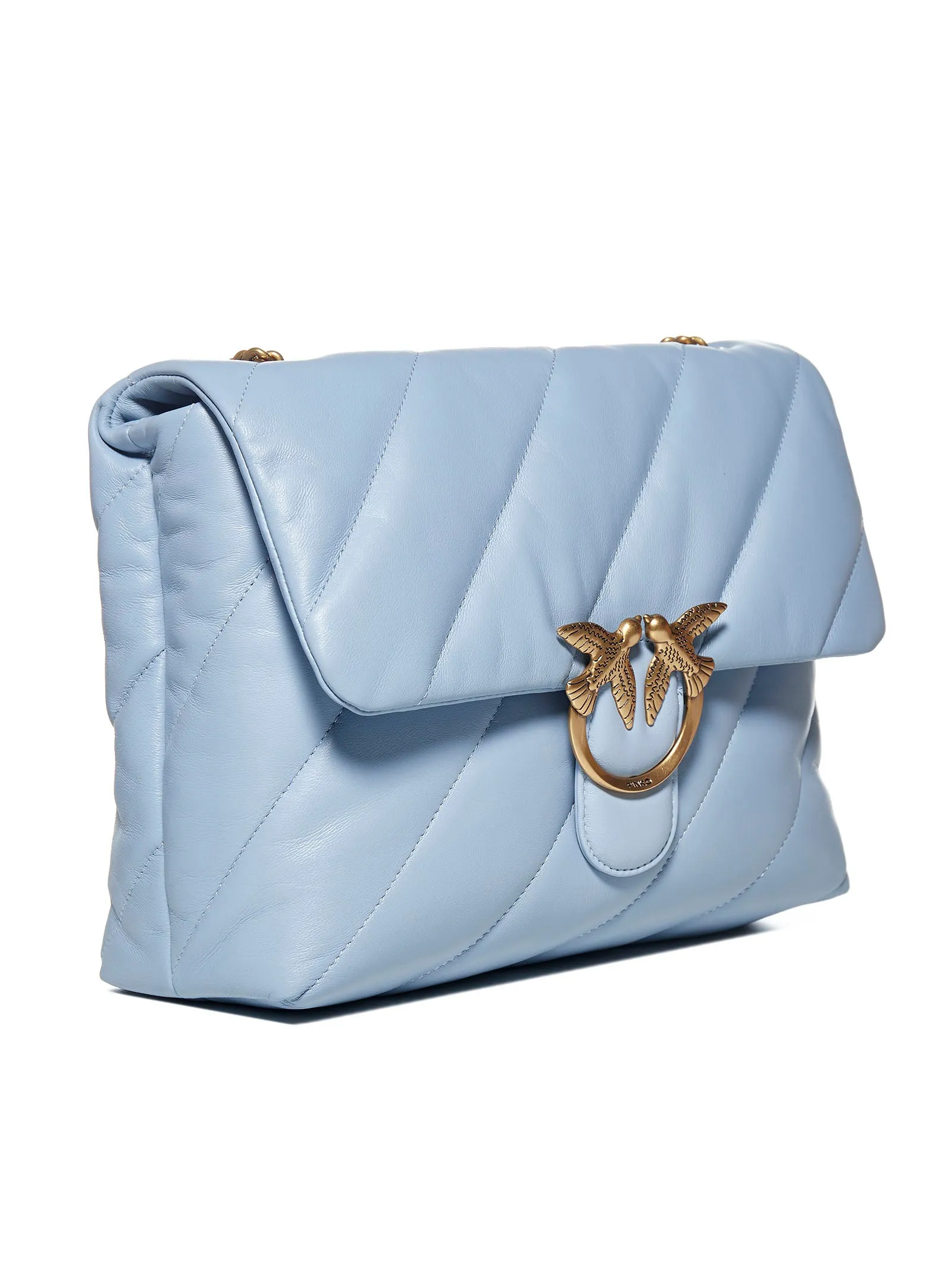 Pinko Classic Love Logo Plaque Quilted Shoulder Bag