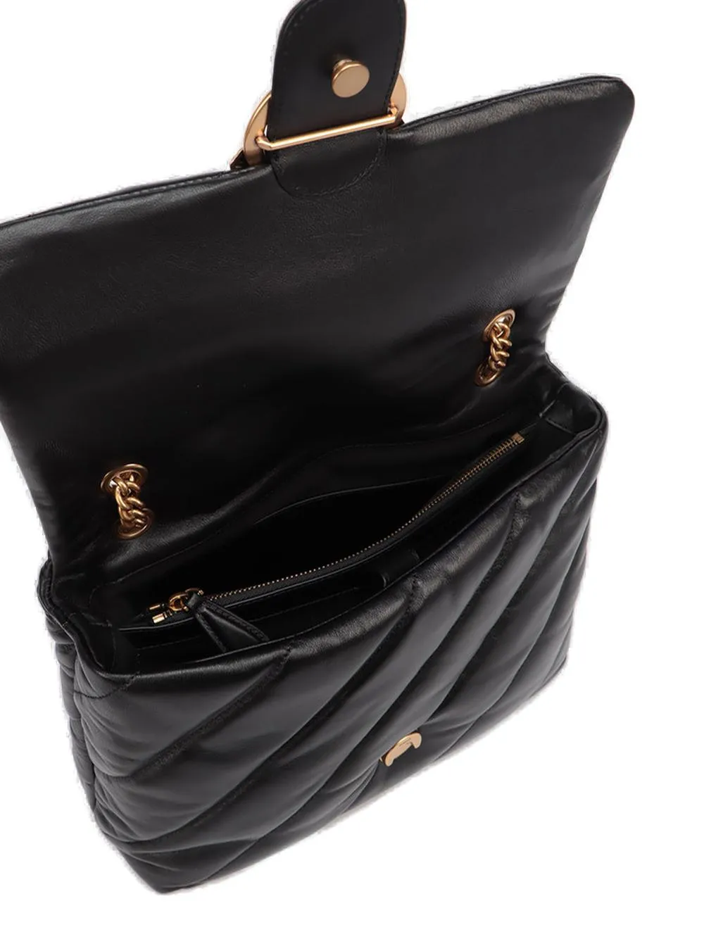 Pinko Classic Love Logo Plaque Quilted Shoulder Bag