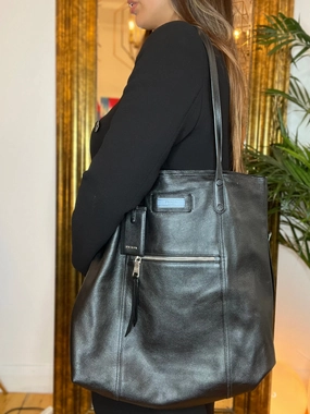 Prada Black Leather Large Tote