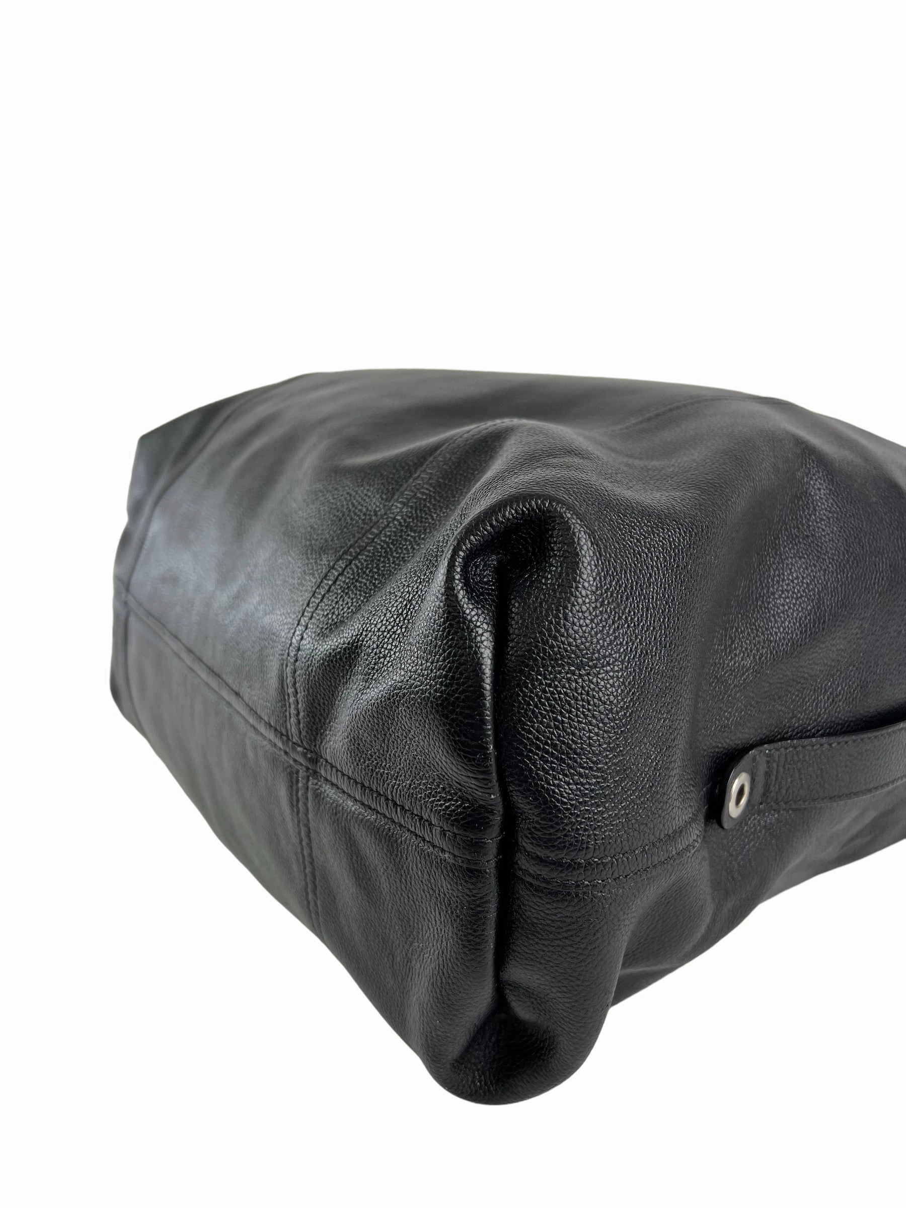 Prada Black Leather Large Tote