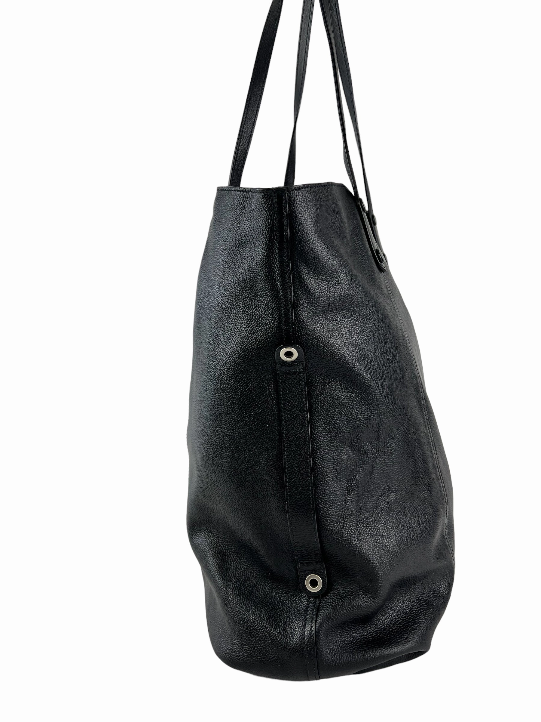Prada Black Leather Large Tote