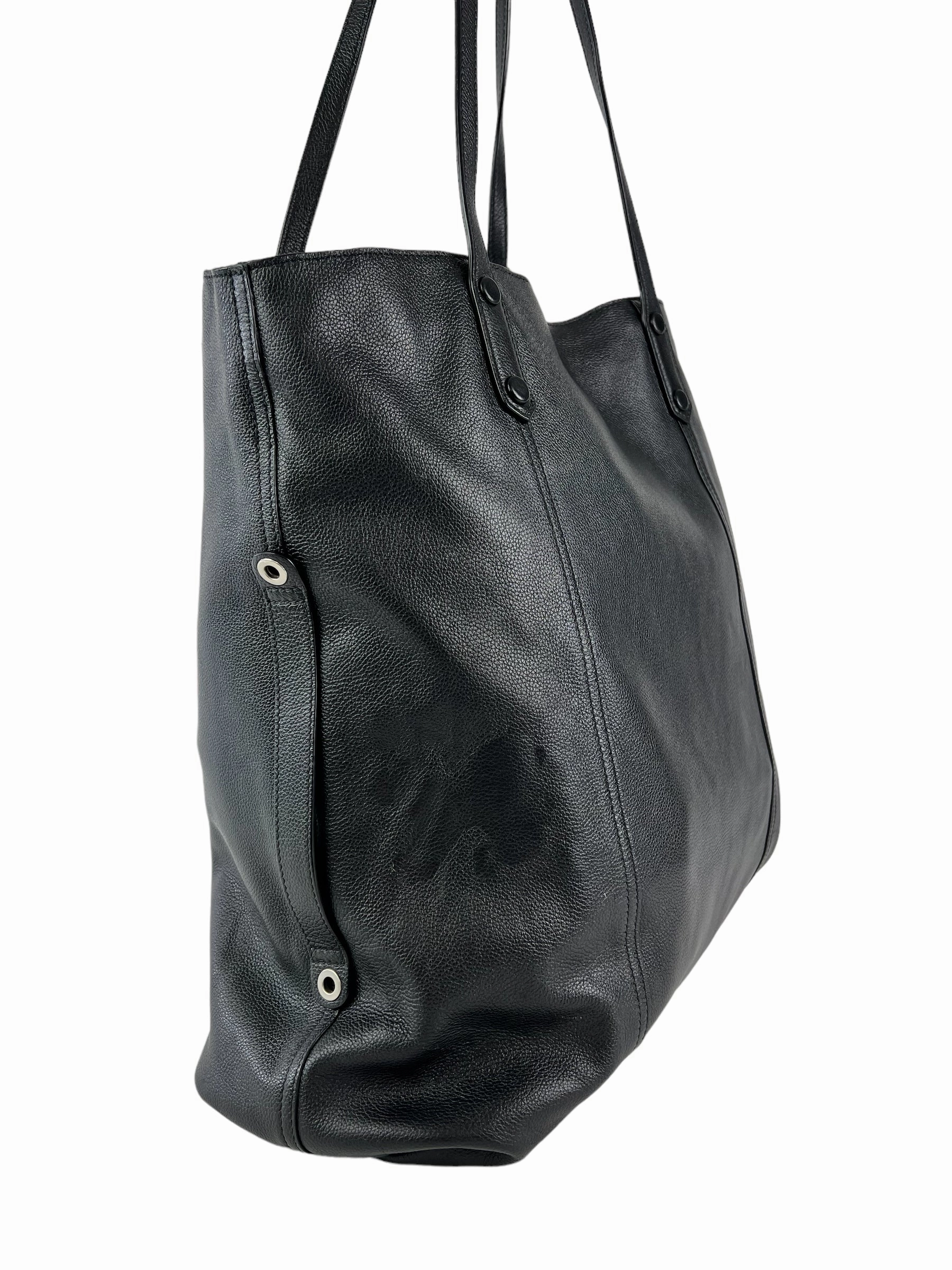 Prada Black Leather Large Tote