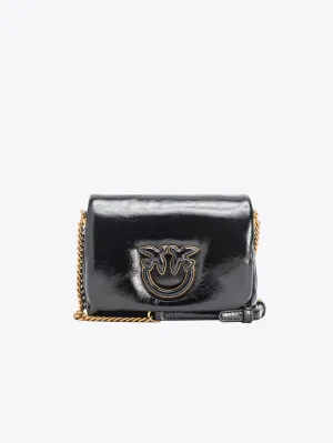 Puff Bag in Leather with Soft Naplack Effect Black
