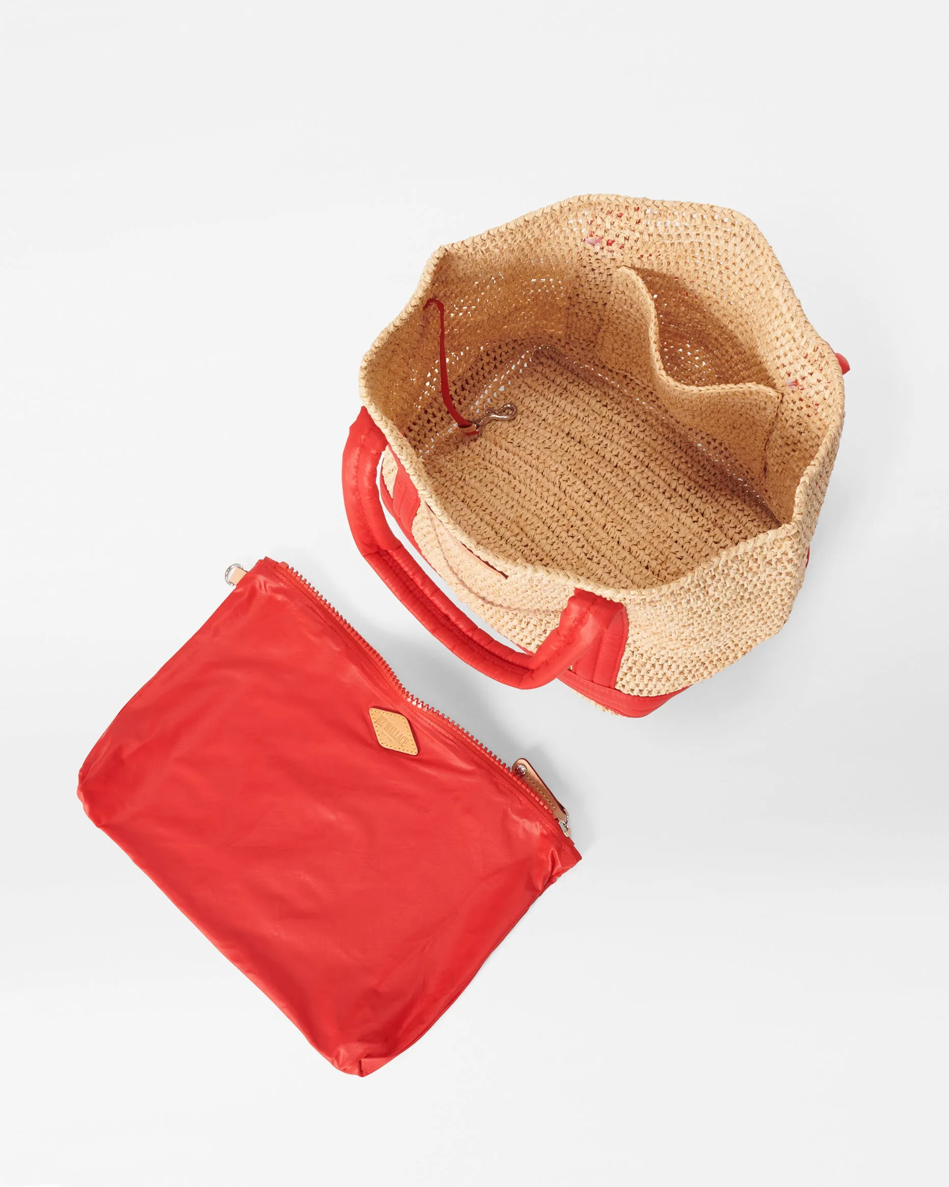 Raffia With Cherry Small Raffia Tote