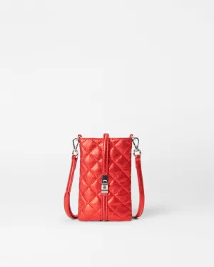 Ruby Metallic Leather Astor Phone Crossbody