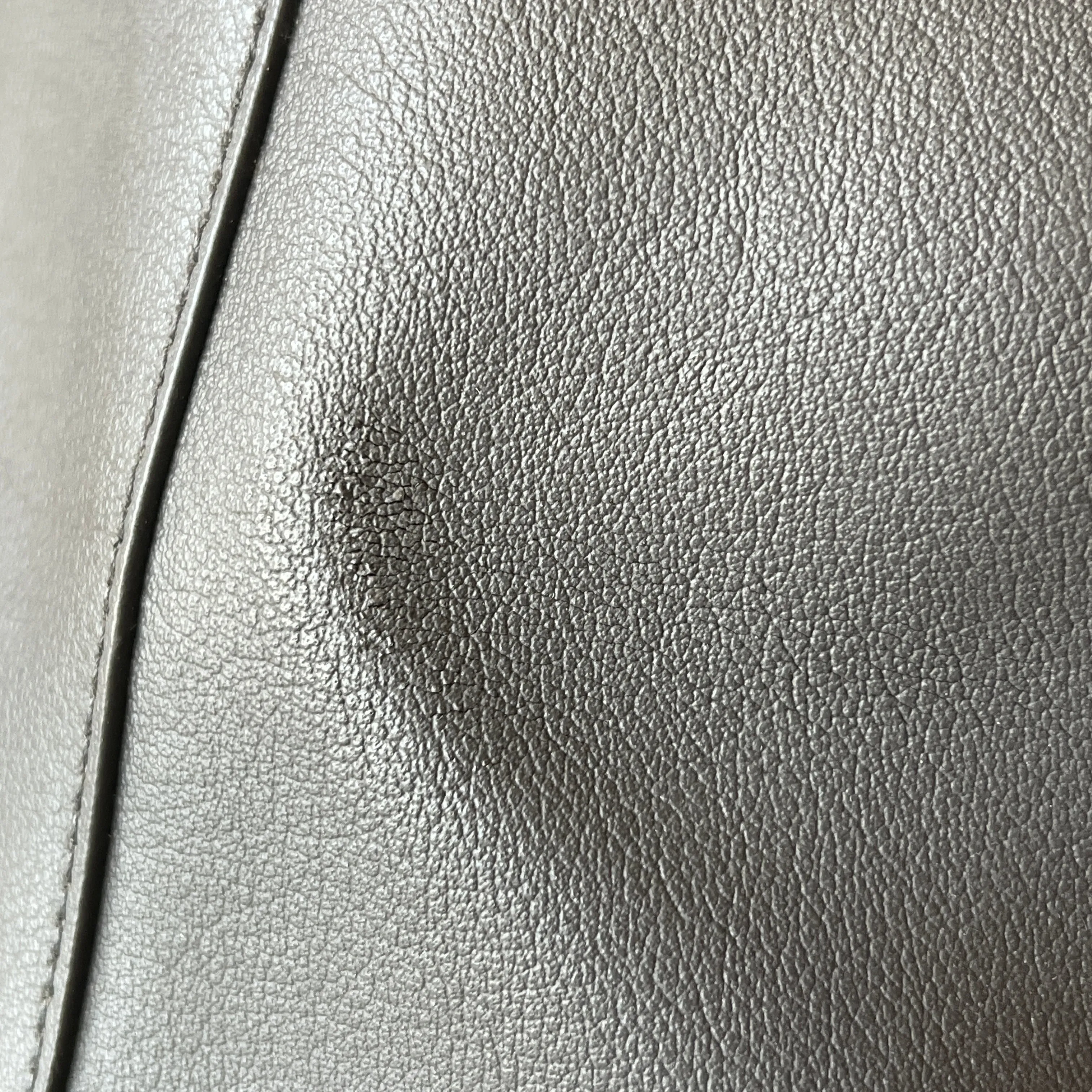 SAINT LAURENT Gray Calfskin Large Shopping Tote