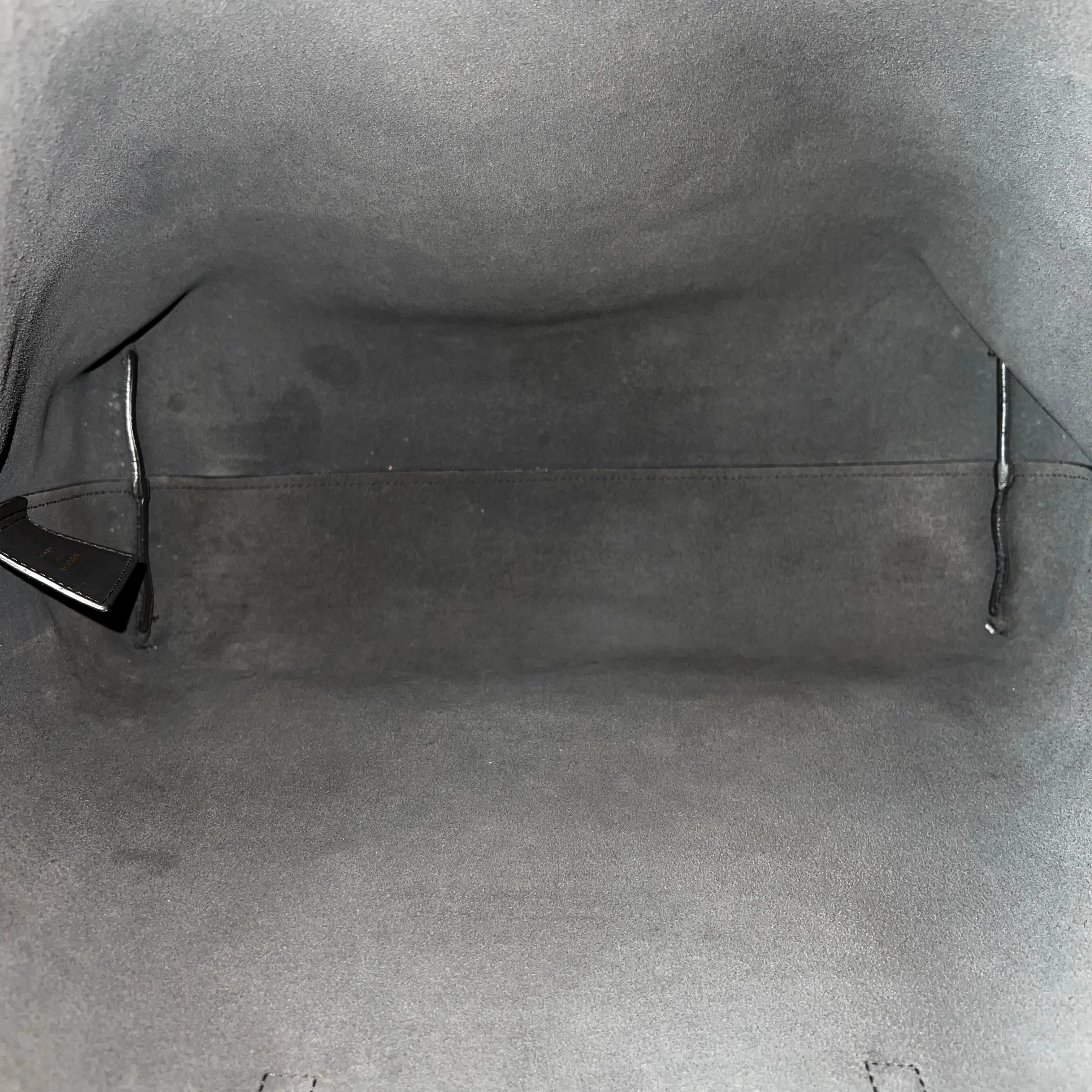 SAINT LAURENT Gray Calfskin Large Shopping Tote